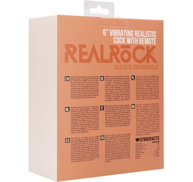 RealRock - Wibrujące realistyczne dildo z jądrami  15 cm